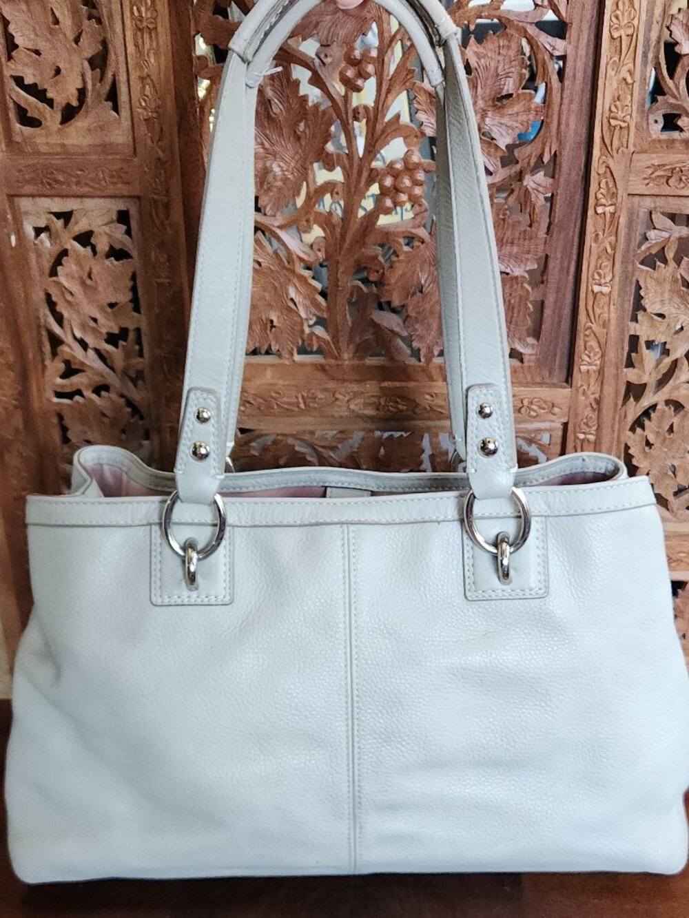Coach Pebbled Leather Penelope Carryall Tote - Picture 2 of 11